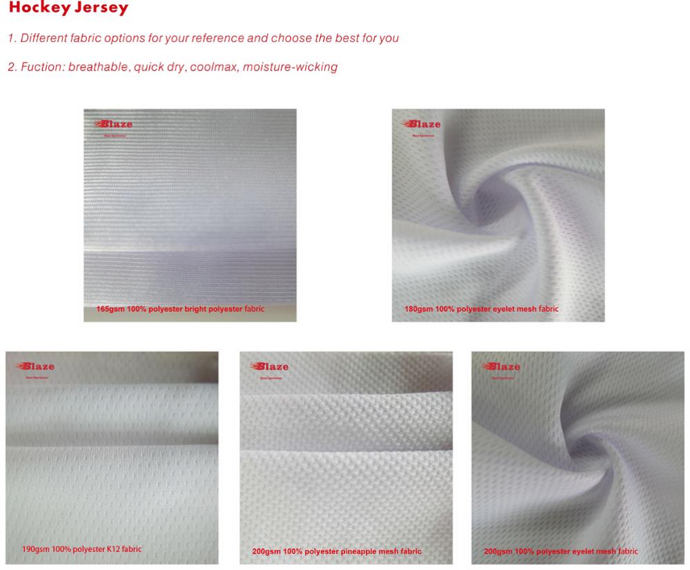 The fabric of hockey jersey